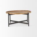 Marquisa 3425L x 3425W x 165H Small Brown Wood w Black Metal Coffee Table - Default Title
