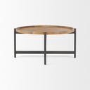 Marquisa 3425L x 3425W x 165H Small Brown Wood w Black Metal Coffee Table - Default Title