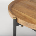 Marquisa 3425L x 3425W x 165H Small Brown Wood w Black Metal Coffee Table - Default Title