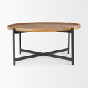 Marquisa Medium Brown Wood WBlack Metal Large Coffee Table - Default Title