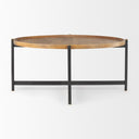 Marquisa Medium Brown Wood WBlack Metal Large Coffee Table - Default Title