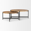 Marquisa Medium Brown Wood WBlack Metal Large Coffee Table - Default Title