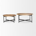 Marquisa Medium Brown Wood WBlack Metal Large Coffee Table - Default Title