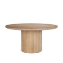 Terra 60L x 60W x 30H Light Brown Wood Round Fluted Dining Table - Default Title