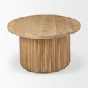 Terra 48L x 28W x 15H Light Brown Wood Oval Fluted Coffee Table - Default Title