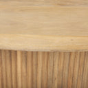 Terra 48L x 28W x 15H Light Brown Wood Oval Fluted Coffee Table - Default Title