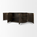 Terra 72L x 18W x 32H Dark Brown Wood Fluted Sideboard - Default Title