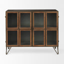 Pandora Dark Brass Metal WRed Wood 2 Door Accent Cabinet - Default Title