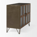 Pandora Dark Brass Metal WRed Wood 2 Door Accent Cabinet - Default Title
