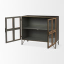 Pandora Dark Brass Metal WRed Wood 2 Door Accent Cabinet - Default Title