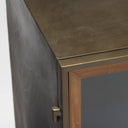 Pandora Dark Brass Metal WRed Wood 2 Door Accent Cabinet - Default Title