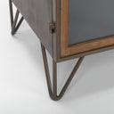 Pandora Dark Brass Metal WRed Wood 2 Door Accent Cabinet - Default Title