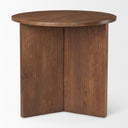 Enzo 32 Round Tabletop w Fluted Wood Base Foyer Accent Table - Default Title
