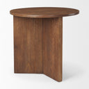 Enzo 32 Round Tabletop w Fluted Wood Base Foyer Accent Table - Default Title