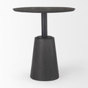 Maxwell 32 Round Black-Brown Wood w Black Metal Pedestal Bistro Table - Default Title