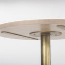 Maxwell 32 Round Light Wood Tabletop Base w Gold Metal Accent Pedestal Bistro Table - Default Title
