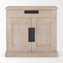 Braxton 335L x 185W x 315H Beige Wood WBlack Accents 2 Door Accent Cabinet - Default Title