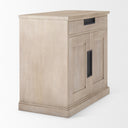 Braxton 335L x 185W x 315H Beige Wood WBlack Accents 2 Door Accent Cabinet - Default Title