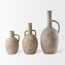 Zenni 53L x 53W x 93H Warm Beige Ceramic Vase - Default Title
