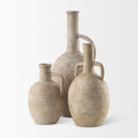 Zenni 61L x 61W x 120H Warm Beige Ceramic Vase - Default Title