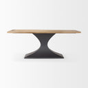Maxton Light Brown Wood w Dark Gunmetal Iron Metal Dining Table - Default Title