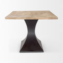 Maxton Light Brown Wood w Dark Gunmetal Iron Metal Dining Table - Default Title