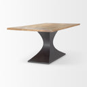 Maxton Light Brown Wood w Dark Gunmetal Iron Metal Dining Table - Default Title