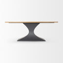 Maxton Light Brown Wood w Dark Gunmetal Iron Metal Dining Table - Default Title