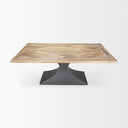 Maxton Light Brown Wood w Dark Gunmetal Iron Metal Dining Table - Default Title