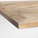 Maxton Light Brown Wood w Dark Gunmetal Iron Metal Dining Table - Default Title