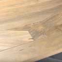 Maxton Light Brown Wood w Dark Gunmetal Iron Metal Dining Table - Default Title