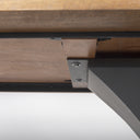 Maxton Light Brown Wood w Dark Gunmetal Iron Metal Dining Table - Default Title