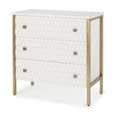 Savannah White Fir Veneer w Gold Metal 3-Drawer Accent Cabinet - Default Title