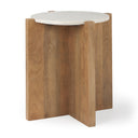 Bianca Wood and Marble Accent Table - Default Title