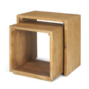 Alanna 220L x 150W x 220H Set of 2 Brown Wood Nesting Accent Tables - Default Title