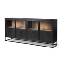 Sloan 800L x 170W x 360H Black Wood WBlack Metal Frame Sideboard - Default Title