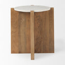 Bianca Wood and Marble Accent Table - Default Title