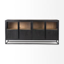 Sloan 800L x 170W x 360H Black Wood WBlack Metal Frame Sideboard - Default Title