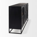 Sloan 800L x 170W x 360H Black Wood WBlack Metal Frame Sideboard - Default Title