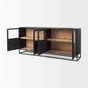 Sloan 800L x 170W x 360H Black Wood WBlack Metal Frame Sideboard - Default Title