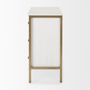 Savannah White Fir Veneer w Gold Metal 3-Drawer Accent Cabinet - Default Title