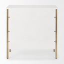 Savannah White Fir Veneer w Gold Metal 3-Drawer Accent Cabinet - Default Title