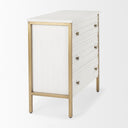 Savannah White Fir Veneer w Gold Metal 3-Drawer Accent Cabinet - Default Title