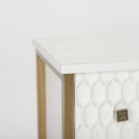 Savannah White Fir Veneer w Gold Metal 3-Drawer Accent Cabinet - Default Title