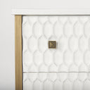 Savannah White Fir Veneer w Gold Metal 3-Drawer Accent Cabinet - Default Title