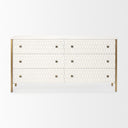 Savannah White Fir Veneer w Gold Metal Accents 6-Drawer Sideboard - Default Title