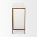 Savannah White Fir Veneer w Gold Metal Accents 6-Drawer Sideboard - Default Title