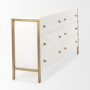 Savannah White Fir Veneer w Gold Metal Accents 6-Drawer Sideboard - Default Title