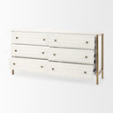 Savannah White Fir Veneer w Gold Metal Accents 6-Drawer Sideboard - Default Title