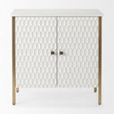 Savannah White Fir Veneer w Gold Metal Accent 2-Door Accent Cabinet - Default Title